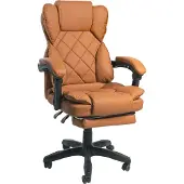Trisens Schreibtischstuhl Design Bürostuhl TV Bürosessel Chefsessel Relax & Home Office,Farbe:Braun