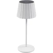 LINDBY LED-Akku-Tischleuchte Esali, weiß, Rillen, 29cm