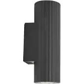 LINDBY Wandleuchte Christa, anthrazit, Beton, 25cm, Riffel