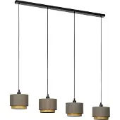 Eglo Pendelleuchte Esstisch Marchena, 4-flammige Hängelampe für Wohnzimmer und Esszimmer, Esszimmerlampe aus Textil, Lampe hängend mit E27