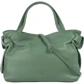 Samantha Look 1100000002199 , Damen, Gr. B/H/T: 33cm x 23cm x 12cm onesize, grün, Leder, leicht glänzend, unifarben, Taschen 1100000002199, echt Leder, Made in Italy