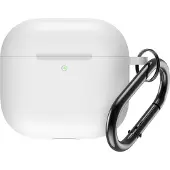 Cofi1453® Silikon-Schutzhülle für Airpods 4 mit Karabiner - Weiß