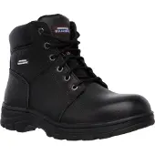 SKECHERS Herren Workshire Kampfstiefel, Black Embossed Leather, 41 EU