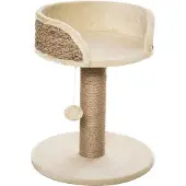 PawHut Kratzbaum Katzenbaum 49 cm mit Spielball für Kleine Katzen Kaffee