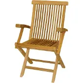 Linder Exclusiv GmbH Premium Teak Klappsessel mit Armlehne Klappstuhl Gartenstuhl Gartensessel Stuhl