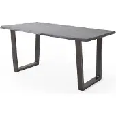 Lomadox Esszimmer Tisch 180x100 cm, Akazie massiv, grau sandgestrahlt - COSENZA-06