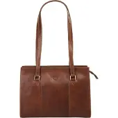 Piké Shopper PIKÉ, Damen, Gr. B/H/T: 35cm x 27cm x 11cm onesize, braun, Leder, unifarben, Taschen Shopper, echt Leder, Made in Italy