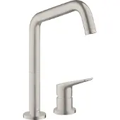 Axor Citterio M 2-Loch Spültischmischer steel mit Schwenkauslauf
