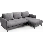 Bettso Grau Schlafecksofa Bequemes Ecksofa BELIS BOUCLE gepolstert mit weichem Stoff