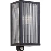 LINDBY Außenwandlampe Peldar anthrazit/geriffelt 26cm Sensor
