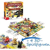 Winning Moves Monopoly Junior Dragons mit 4 exklusiven 3D-Spielfiguren