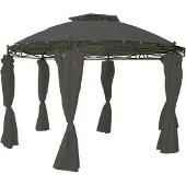Linder Exclusiv GmbH Pavillon Rund Wasserdicht Ø 350 cm, Steingrau