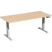 Geramöbel Tisch Elevate Plus 1800x800x630-1280mm silber/buche