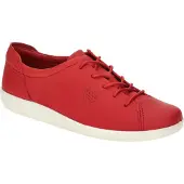 Ecco SOFT 2.0 Damenschuhe - bequeme Schnür- Halbschuhe rot Freizeit