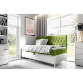 Fun-Möbel Boxspringbett Gästebett Kinderbett FINJA Nr.2 90x200cm Weiss-Grün