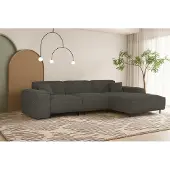 Fun-Möbel Ecksofa Designersofa GLORIA in Stoff Scala Anthrazit Ottomane Rechts