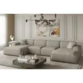 Fun-Möbel Wohnlandschaft U-Form CELES in Stoff Opera Velvet Beige