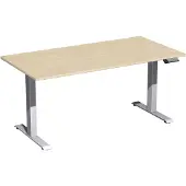 Geramöbel Elektro-Hubtisch Elevate Basic, 800 x 1600 mm, ahorn/silber