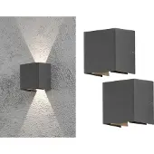 Konstsmide 2er Set LED Außenleuchte Anthrazit Up & Down Fassadenbeleuchtung Hauswand Garten