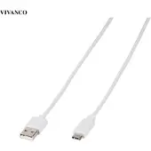 Vivanco ViVanco39452, 1 m, USB A, USB C, Weiß, Männlich, Männlich