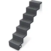 REKU Treppe ELEGANZ 80 Randbefestigung 6-stufig für Universal-Einbau aus Polyester, Farbe:Granit
