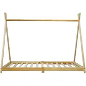 Generic Rebecca Mobili Kinderbett, für Matratze 90x200 aus braunem Holz