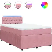 Syfax Boxspringbett mit Matratze Rosa 120x190 cm Samt