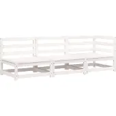 Syfax Gartensofa 3-Sitzer Weiß Massivholz Kiefer