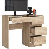 BDW Büroschreibtisch mit 4 Schubladen, Gamingtisch, Eiche Sonoma Rechts