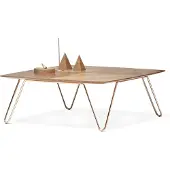 AEA Eleganter Couchtisch aus Holz und Metall in Braun für modernes