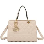 Gallantry Paris Gallantry, La Matelassé Shiny Handtasche aus Kunstleder, Beige