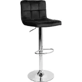 EHokery Arako Barhocker Schwarz Chrom Velvet drehbar höhenverstellbar