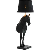 Invicta riess-ambiente Stehlampe BLACK BEAUTY 130cm schwarz Marmor Polyresin Pferdefigur E27
