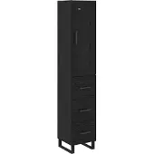 Syfax Highboard Schwarz Eichen-Optik 34,5 x 34 x 180 cm Holzwerkstoff