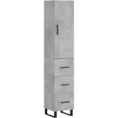 Syfax Highboard Betongrau 34,5x34x180 cm Holzwerkstoff