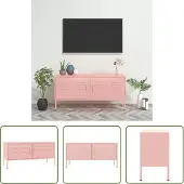 The Living Store TV-Schrank Rosa 105x35x50 cm Stahl