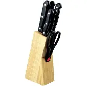 Michelino Holz-Messerblock 7 tlg. Messerset Holzblock 11239 Messerset schwarze Griffe