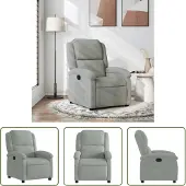 The Living Store Relaxsessel Hellgrau Samt