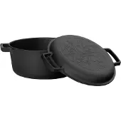Brizoll Gusseisen Topf 4L Gusseisentopf Ø 24cm Brotbacken Kochtopf mit Deckel-Bratpfanne