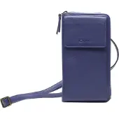 Esquire Leder Geldbörse Handytasche Peru Phone Wallet Bag Night Blue blau