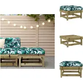 vidaXL Gartenhocker mit Kissen Kiefernholz Imprägniert - Gartensofaelemente