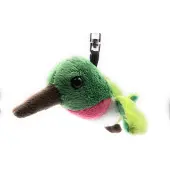Onwomania Plüsch / Kuschel / Stoff Tier Schlüsselanhänger Kolibri grün Vogel 11 cm