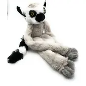 Onwomania Plüschtier Kuscheltier Stoff Tier Lemur Affe mit Klett 43cm Grau