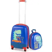 B2X 2-Teiliges Kinder-Gepäckset Handgepäck- und Rucksack-Set Blau