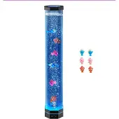 SucceBuy Lavalampe 80cm mit Fischen, Blasenlicht und 16 Farboptionen