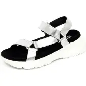 Hogan G1592 sandalo donna H466 silberne Ledersandale Damen
