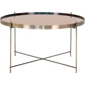 House Nordic Couchtisch >Venezia< in Messing, Glas - 70x40x70cm (BxHxT)