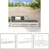 The Living Store 3-tlg. Garten-Lounge-Set Weiß Massivholz Kiefer