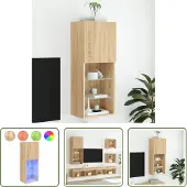 The Living Store TV-Schrank mit LED-Leuchten Sonoma-Eiche 40,5x30x102 cm
