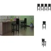 vidaXL Barshocker 4 Stk. Schwarz Kunstleder - Barhocker